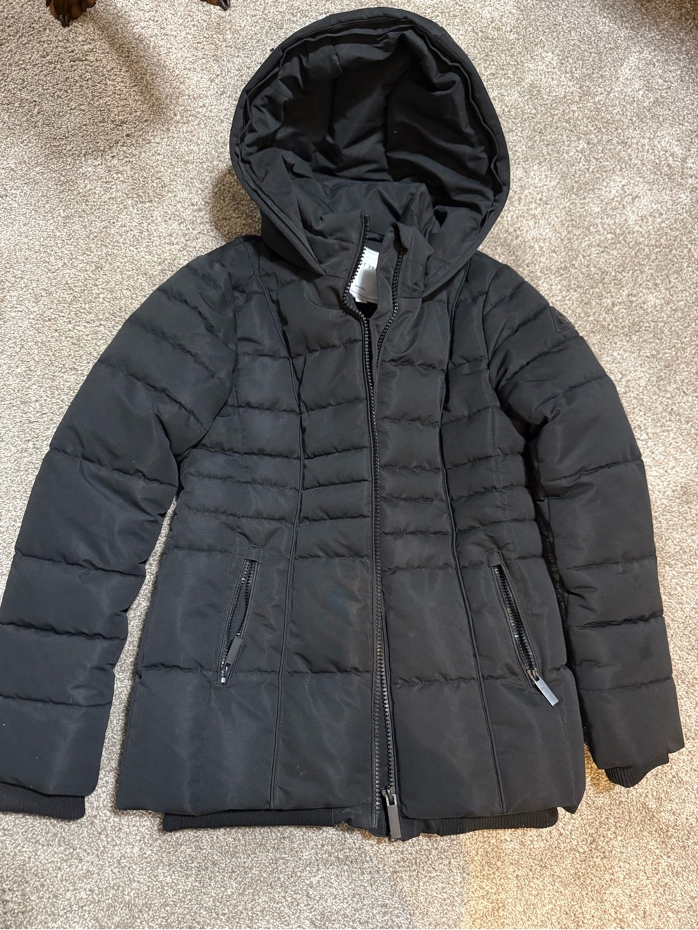 Point Zero Women’s Black Hooded Puffer Coat
